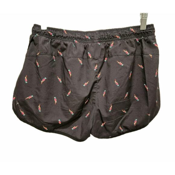 Old Navy Active Rainbow Parrot Run Shorts Size Small Black Go Dry Fabric - Picture 2 of 5